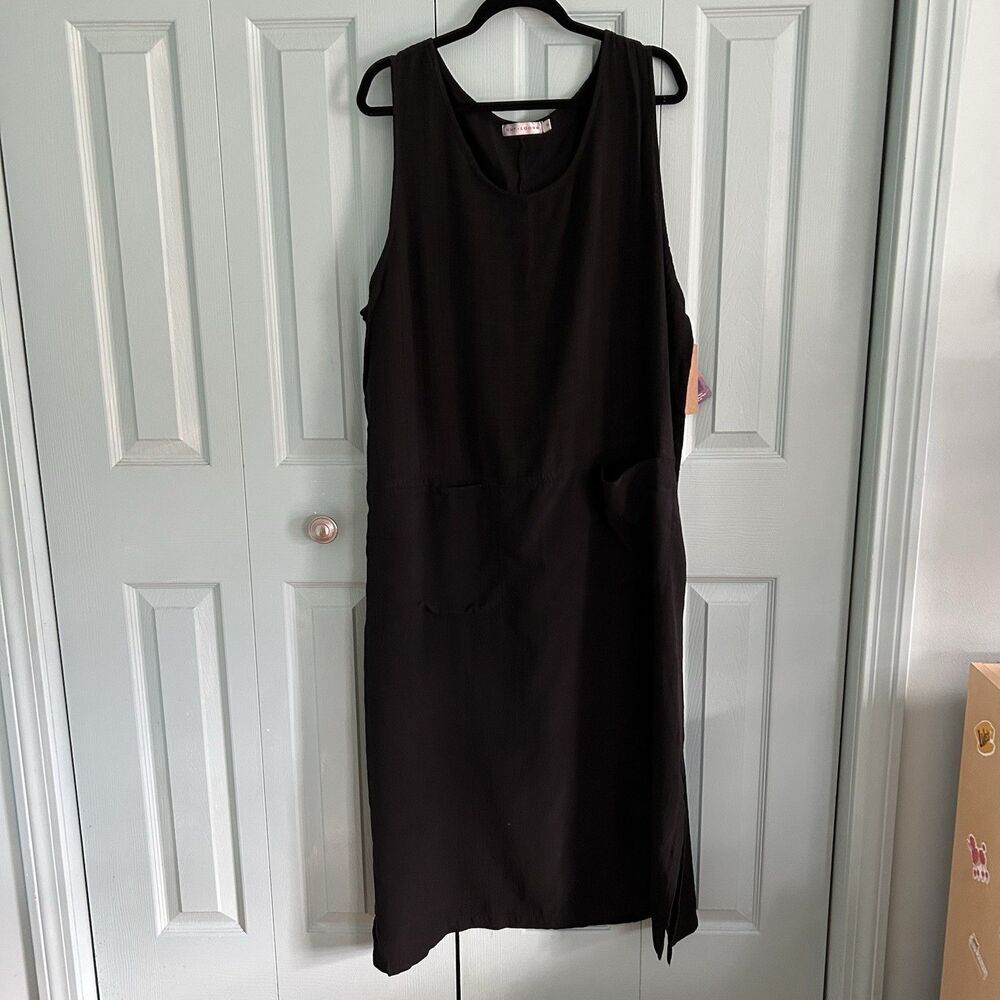 Cut Loose Womens Black Sleeveless Maxi Dress 1X Bemberg Cotton Witchy Whimsigoth